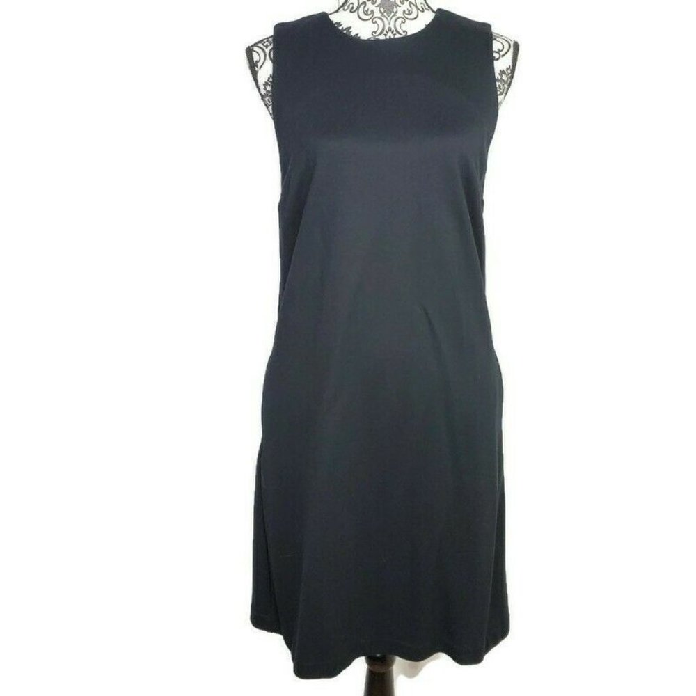 J.Jill Small Ponte Dress Black Shift Dress Pockets